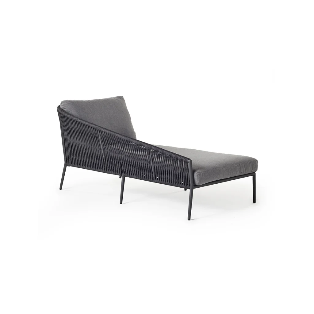 Nusa Day Bed Right-Arm Chaise in Charcoal Aluminum thumbnail 4