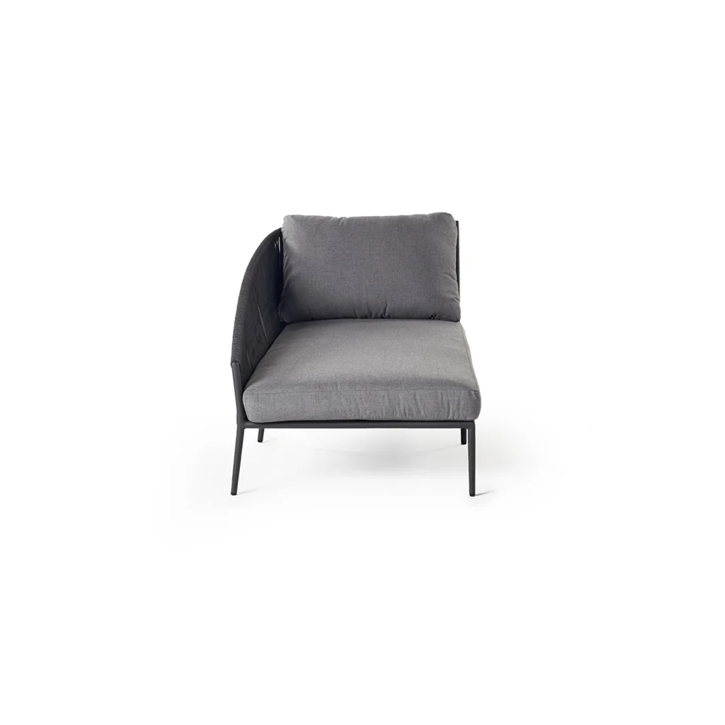 Nusa Day Bed Right-Arm Chaise in Charcoal Aluminum thumbnail 5