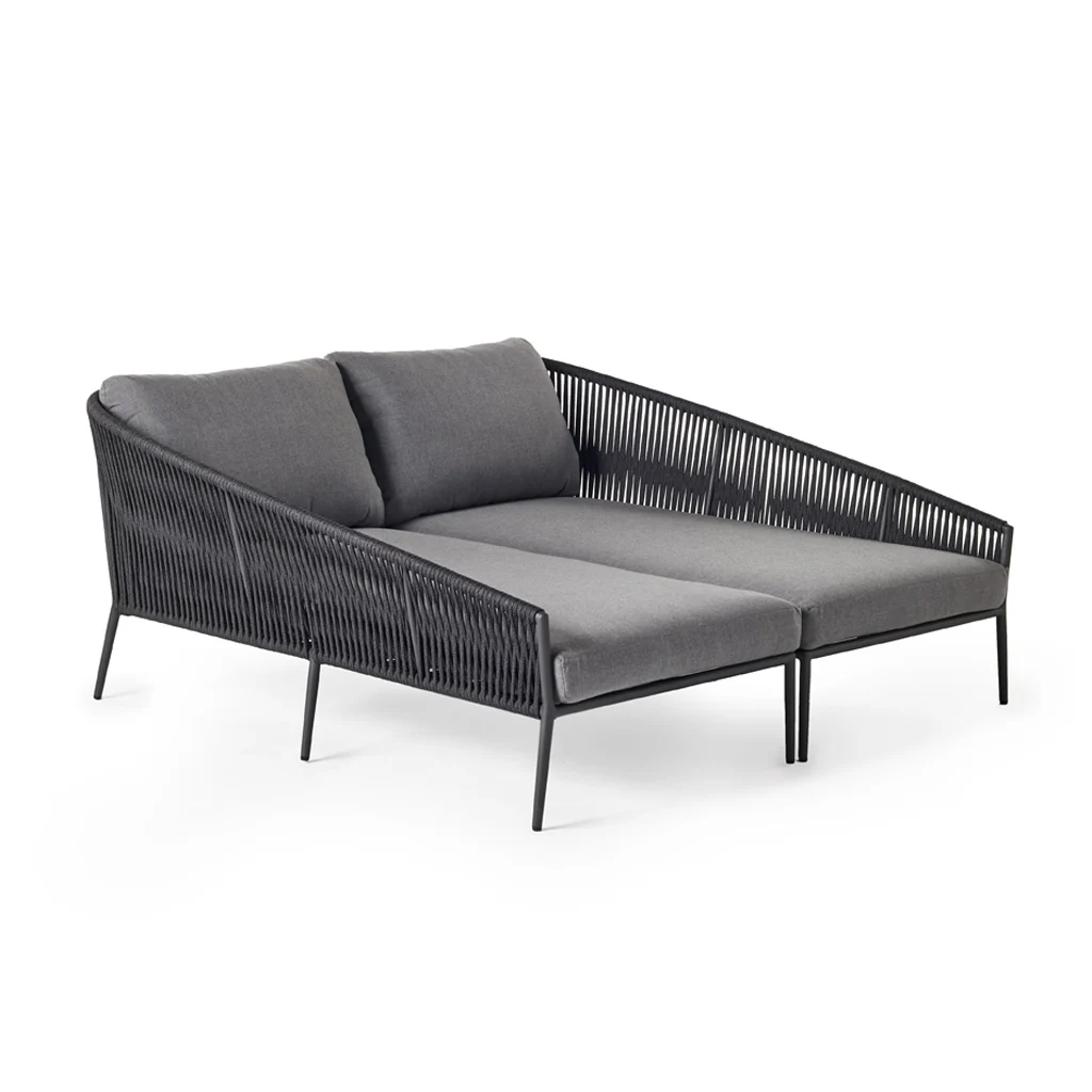 Nusa Day Bed Right-Arm Chaise in Charcoal Aluminum thumbnail 2