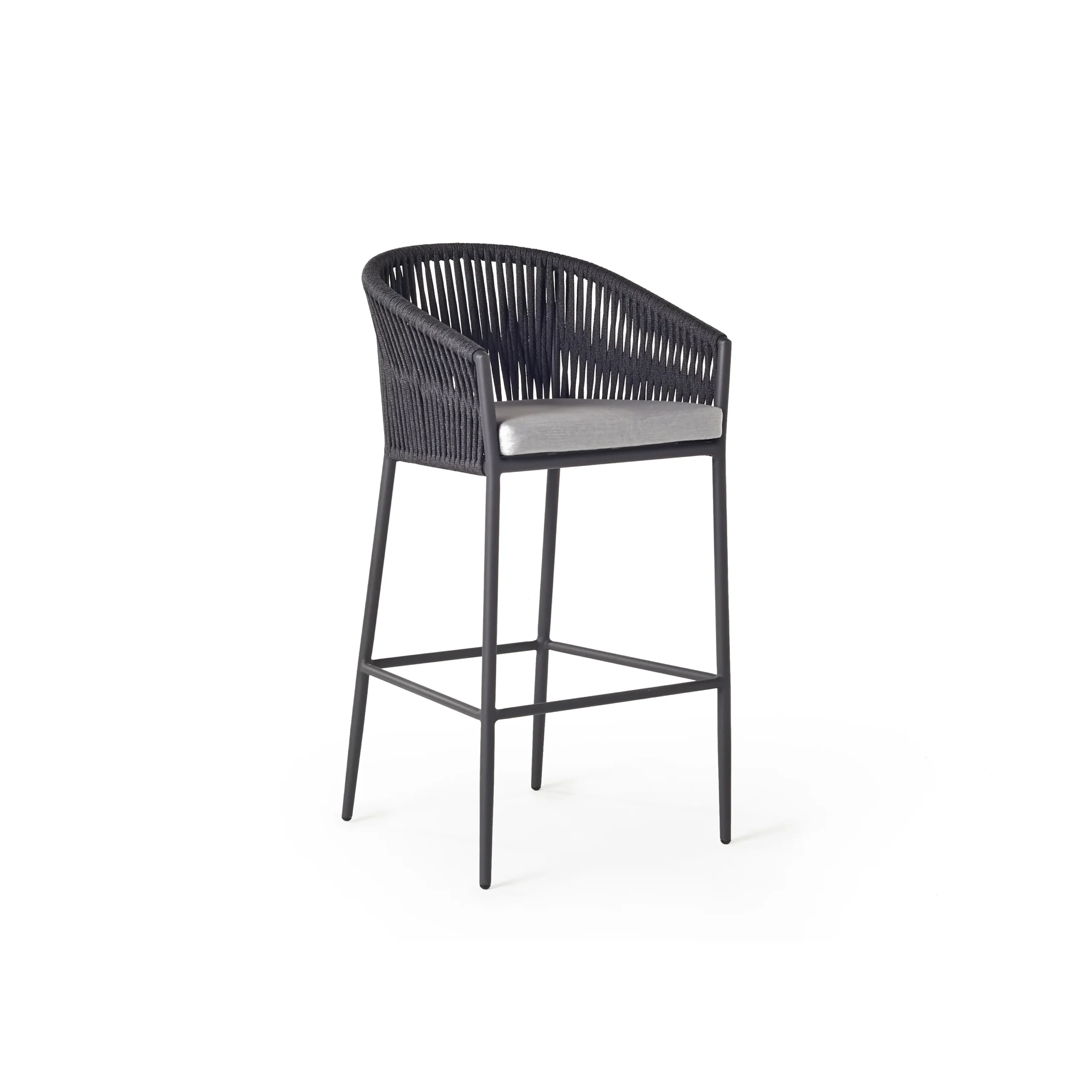 Nusa Bar Chair in Charcoal Aluminum
