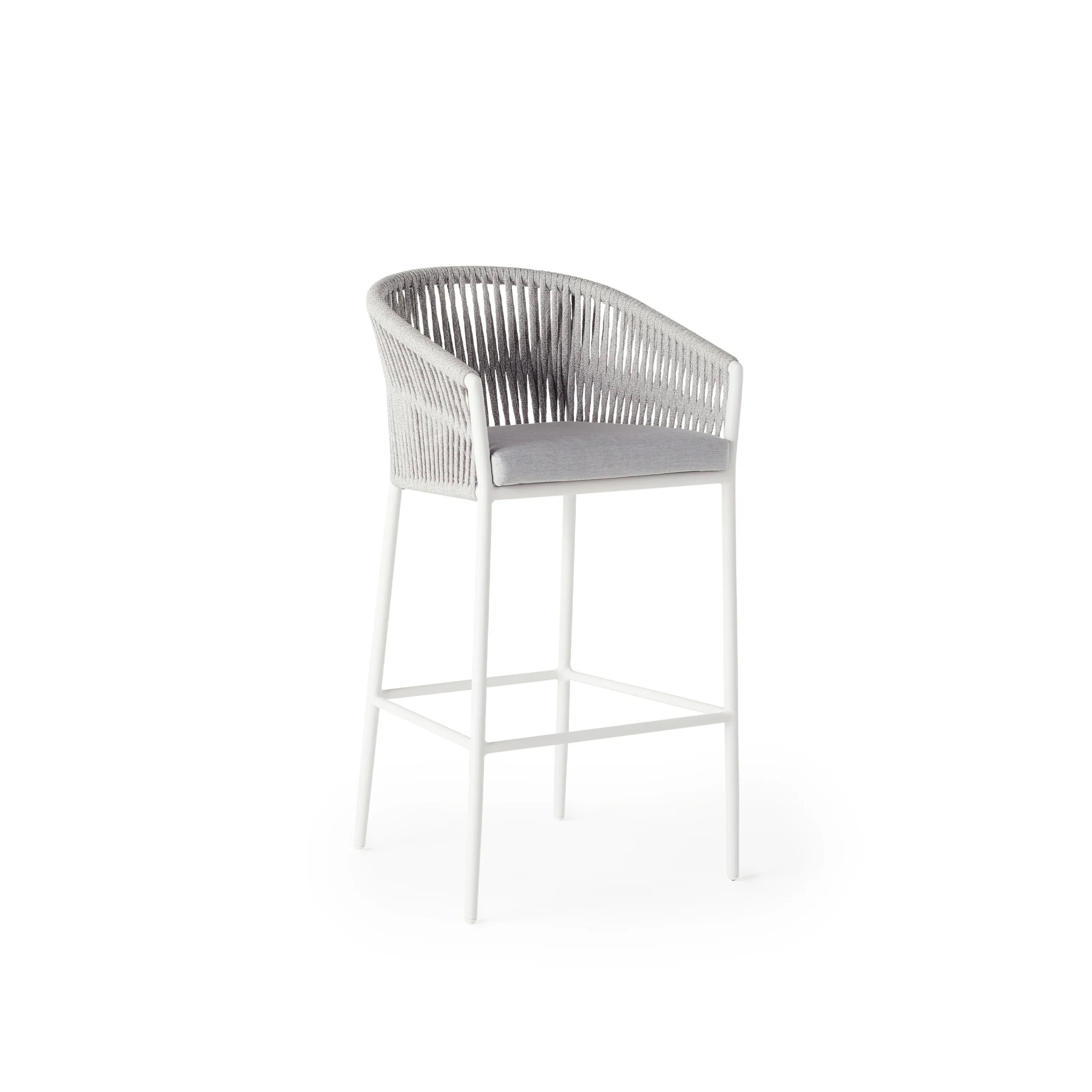 Nusa Bar Chair in White Aluminum
