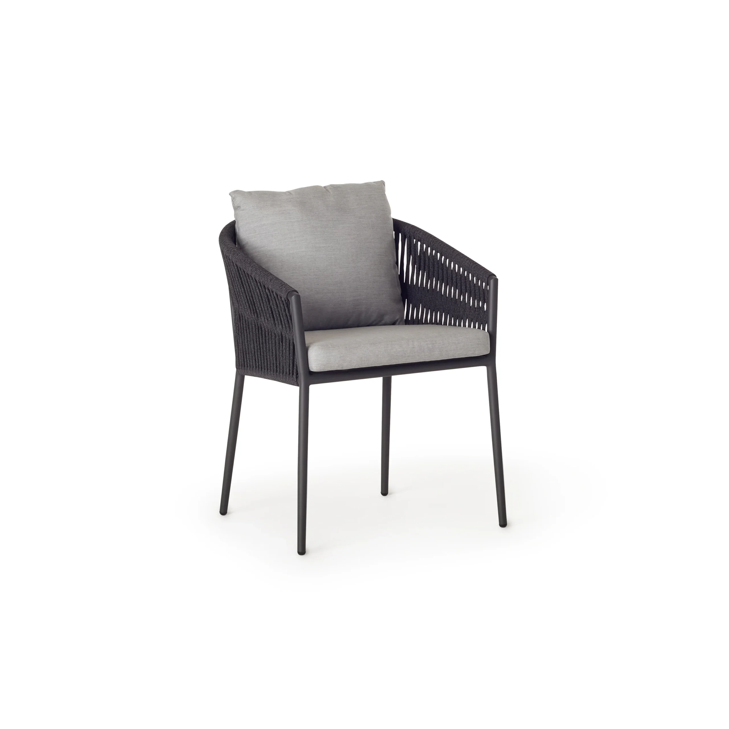 Nusa Dining Arm Chair in Charcoal Aluminum