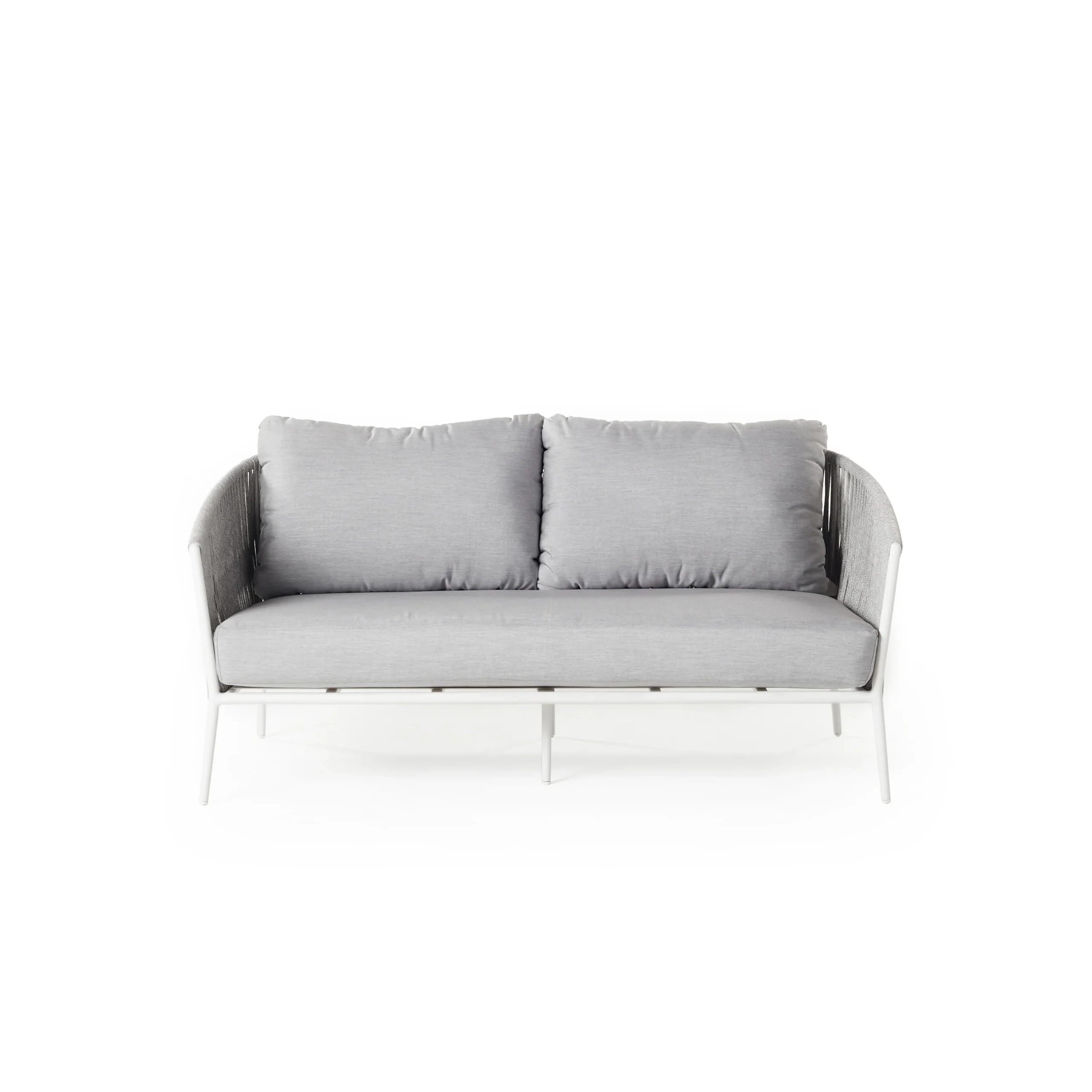 Nusa Loveseat in White Aluminum