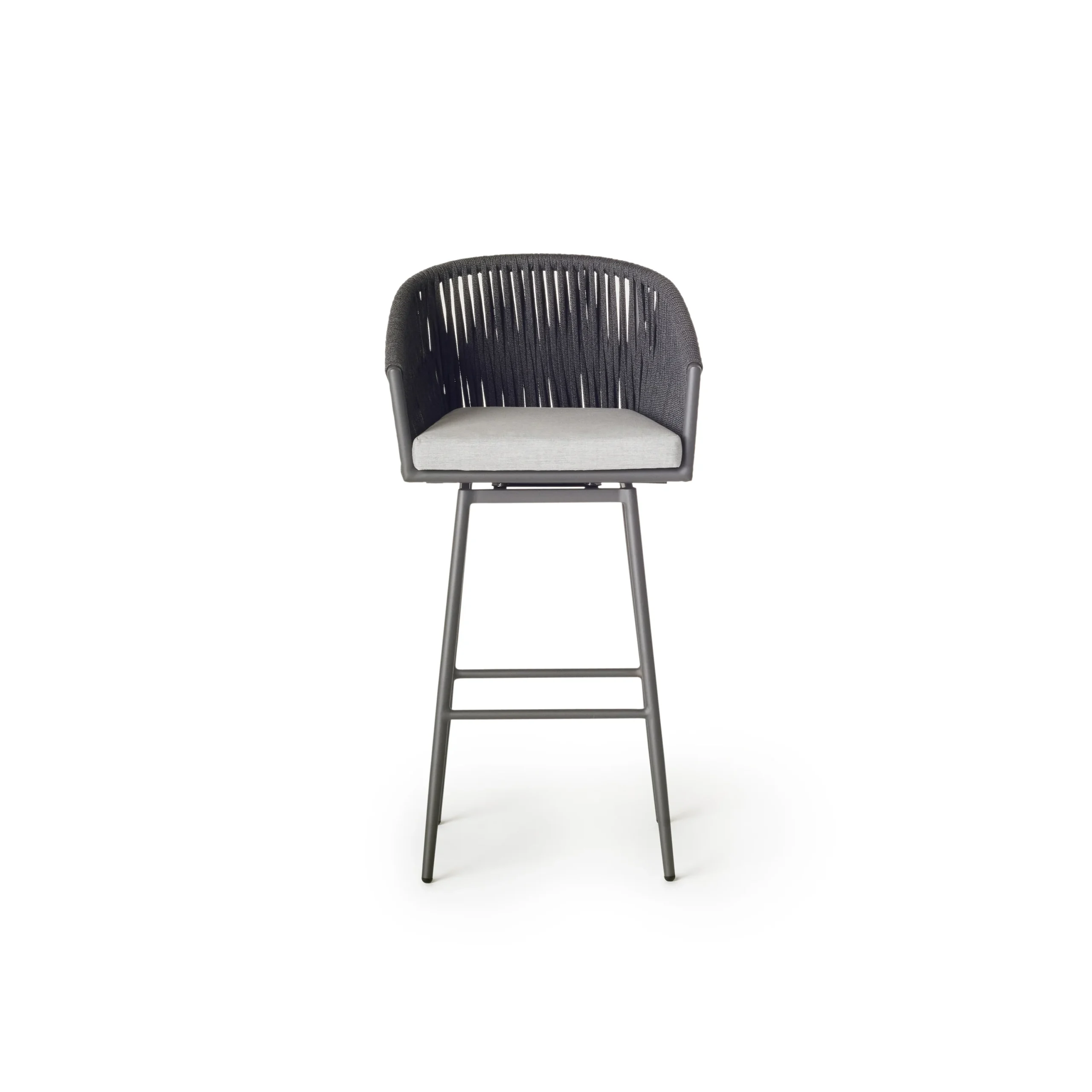 Nusa Swivel Bar Chair in Charcoal Aluminum thumbnail 4