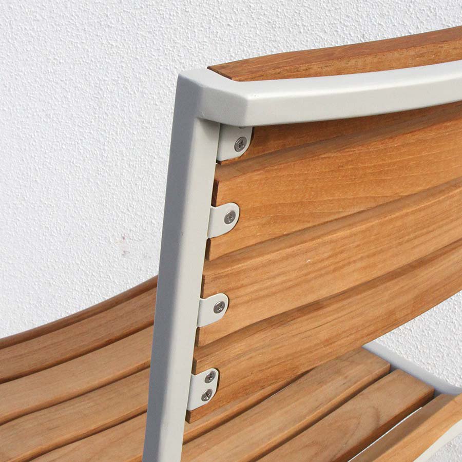 Luna teak + steel stacking counter stool thumbnail 2