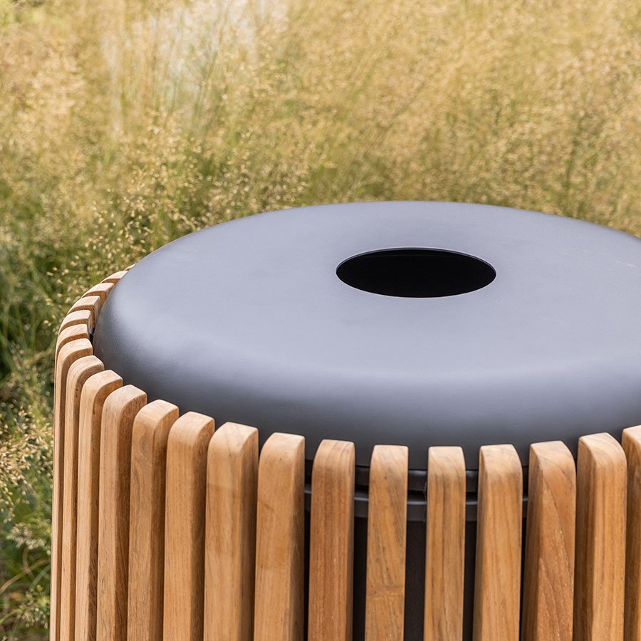 Luna trash receptacle w/ recycling lid thumbnail 2