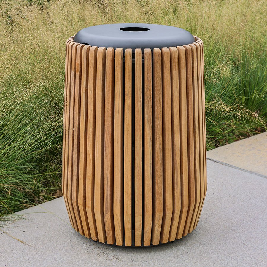Luna trash receptacle w/ recycling lid thumbnail 3