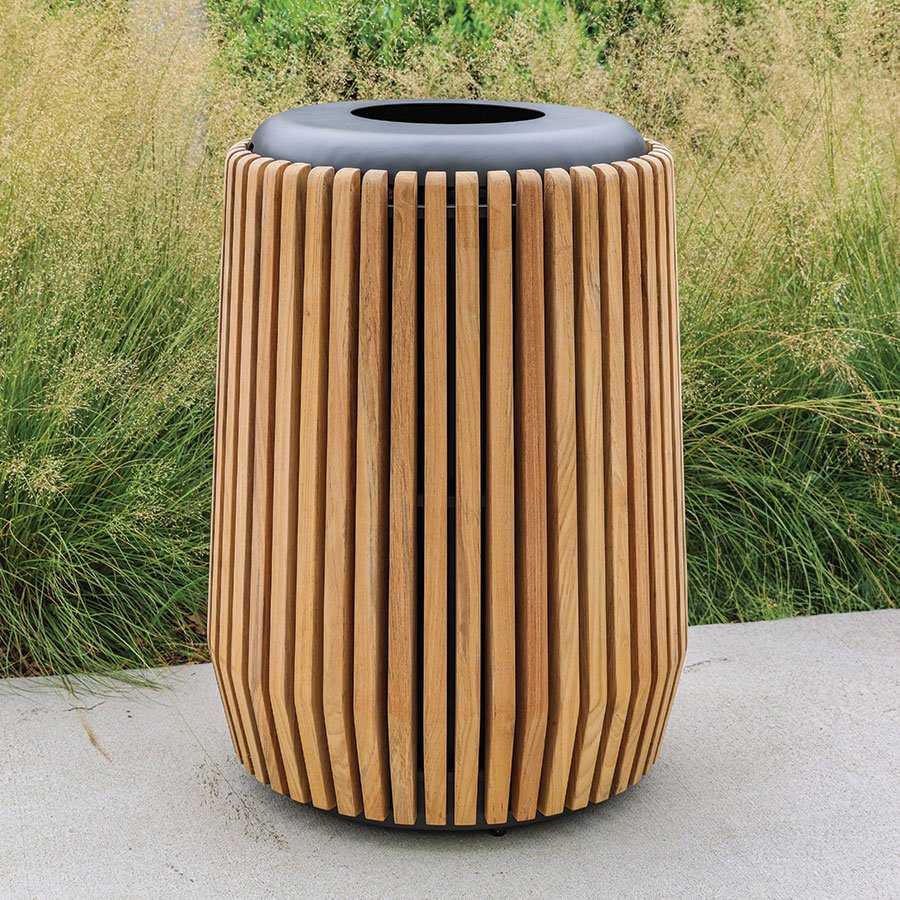 Luna trash receptacle w/ recycling lid