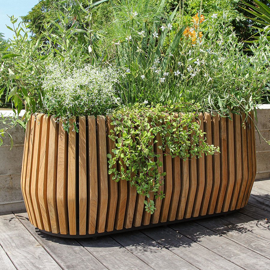 Luna long teak planter thumbnail 4