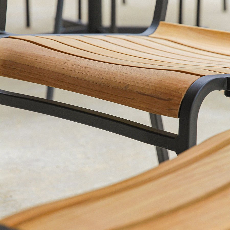 Luna teak + steel stacking counter stool thumbnail 3