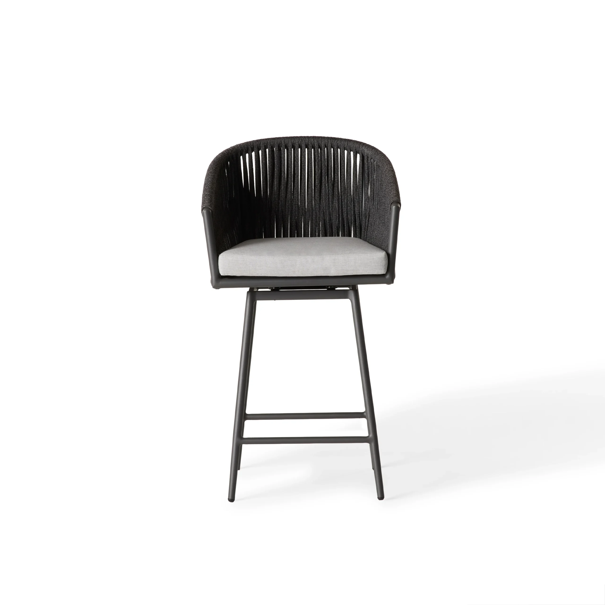 Nusa Swivel Counter Chair in Charcoal Aluminum
