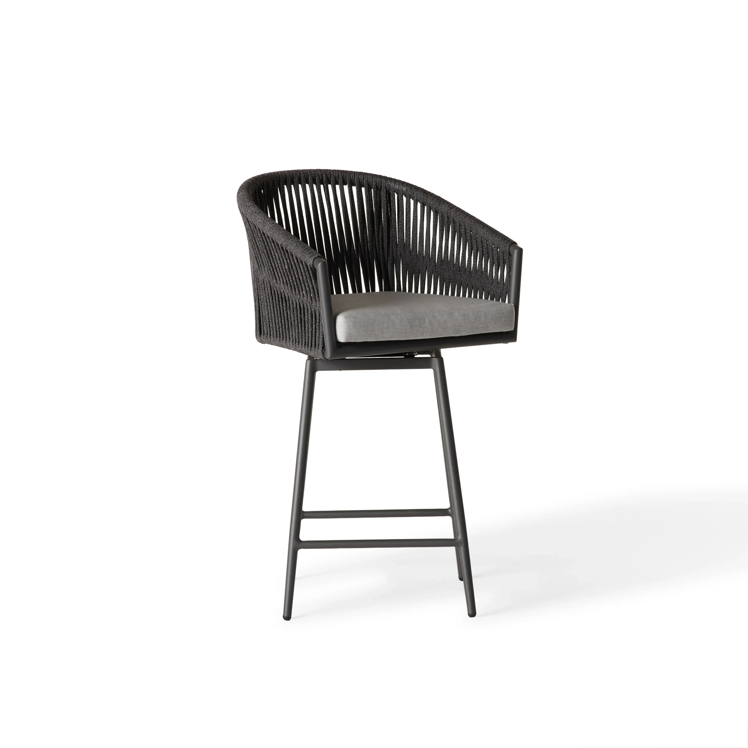Nusa Swivel Counter Chair in Charcoal Aluminum thumbnail 4