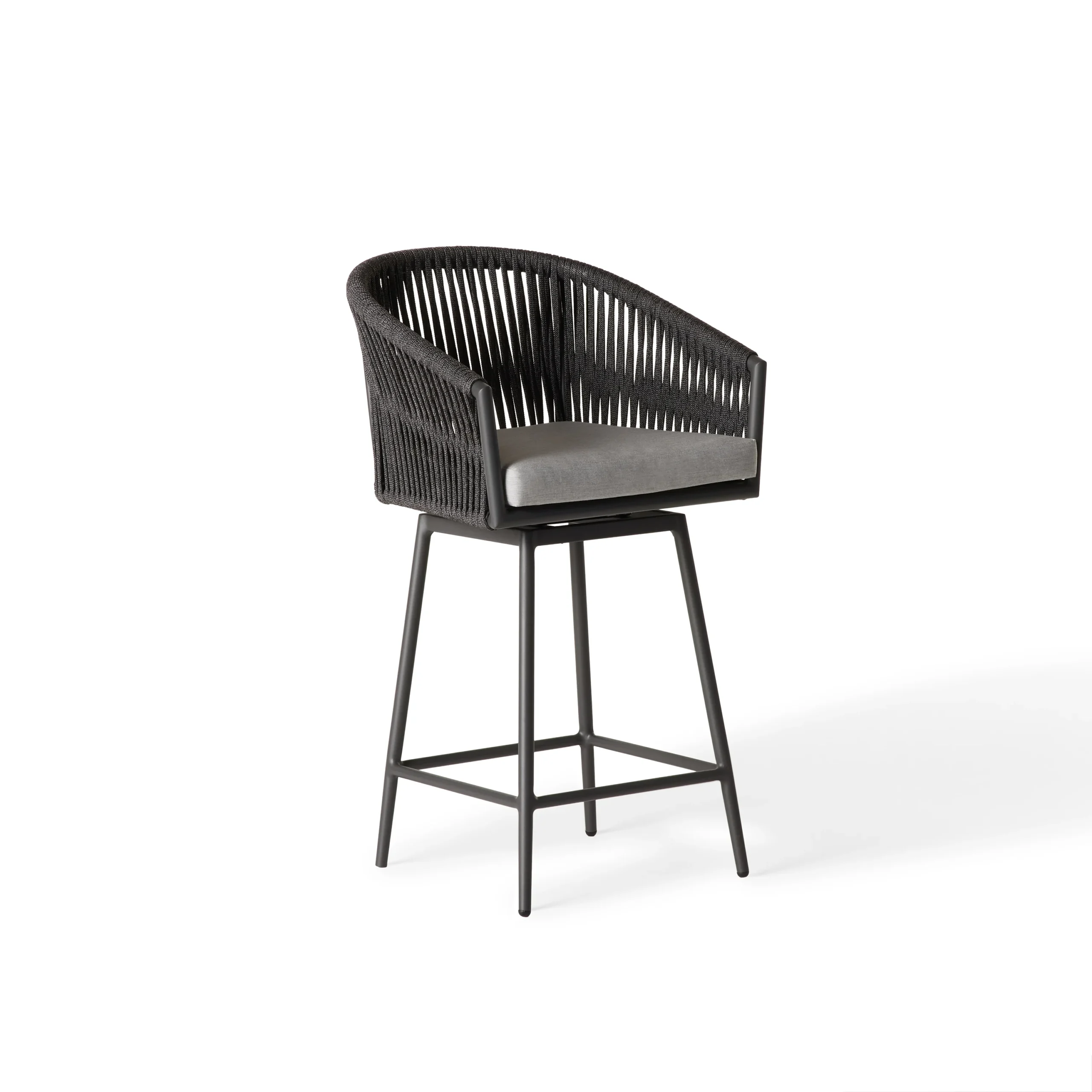 Nusa Swivel Counter Chair in Charcoal Aluminum thumbnail 5